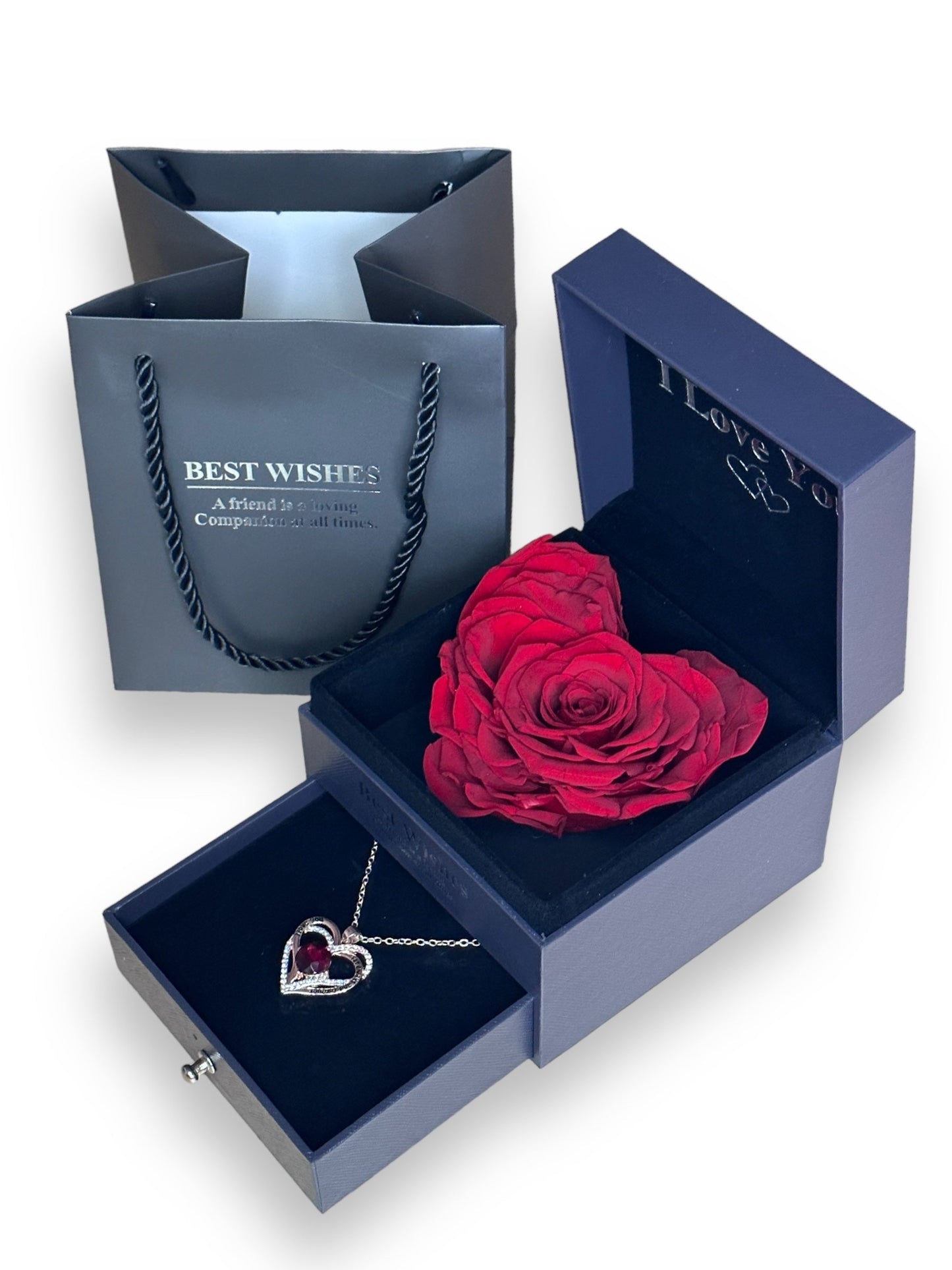 Rose éternelles stabilisé en forme de cœur