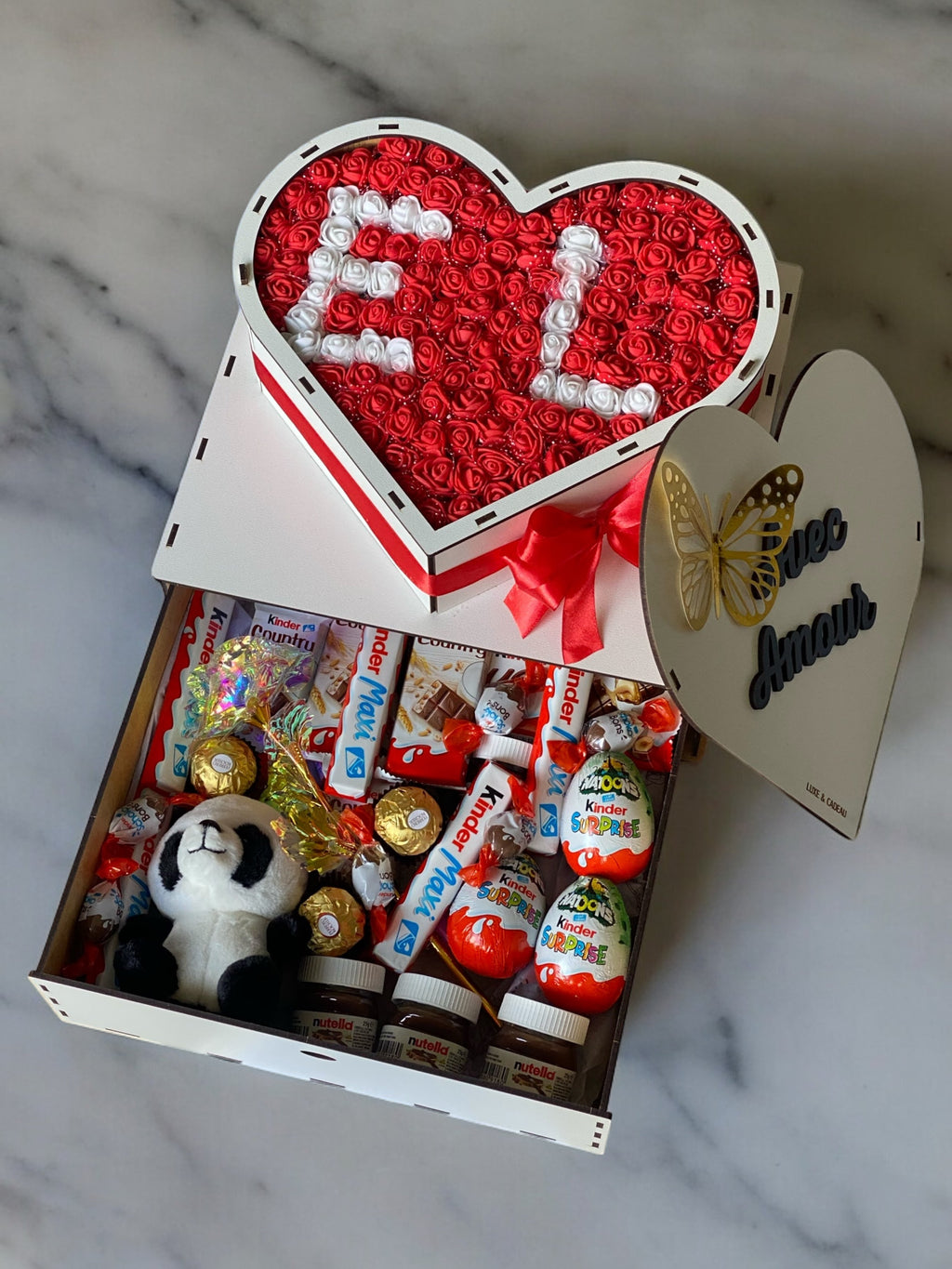 Bouquet roses artificielles • PERSONNALISÉ •